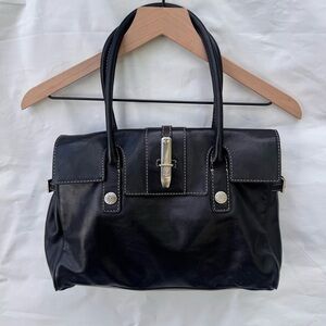 Michael Kors // black vintage leather tote purse